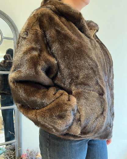 Ecopelliccia bomber con cappuccio art. 0497 CHEAP&CHIC