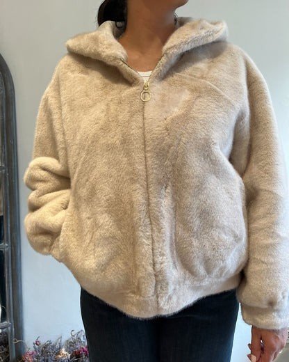 Ecopelliccia bomber con cappuccio art. 0497 CHEAP&CHIC