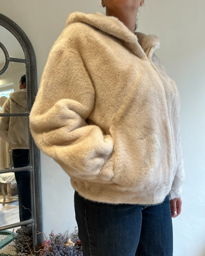 Ecopelliccia bomber con cappuccio art. 0497 CHEAP&CHIC