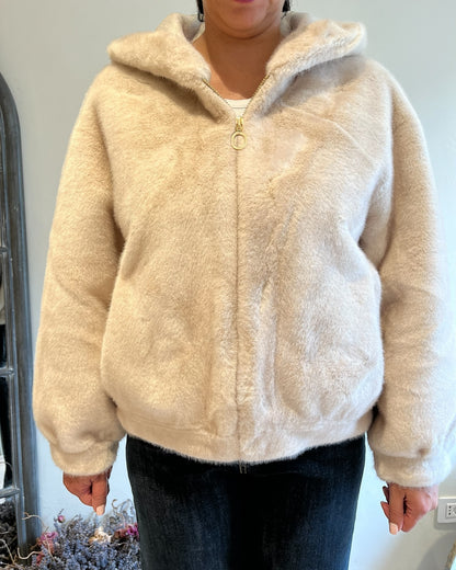 Ecopelliccia bomber con cappuccio art. 0497 CHEAP&CHIC