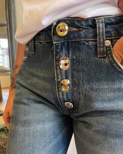 Jeans straight con gioielli art. ZOE VICOLO
