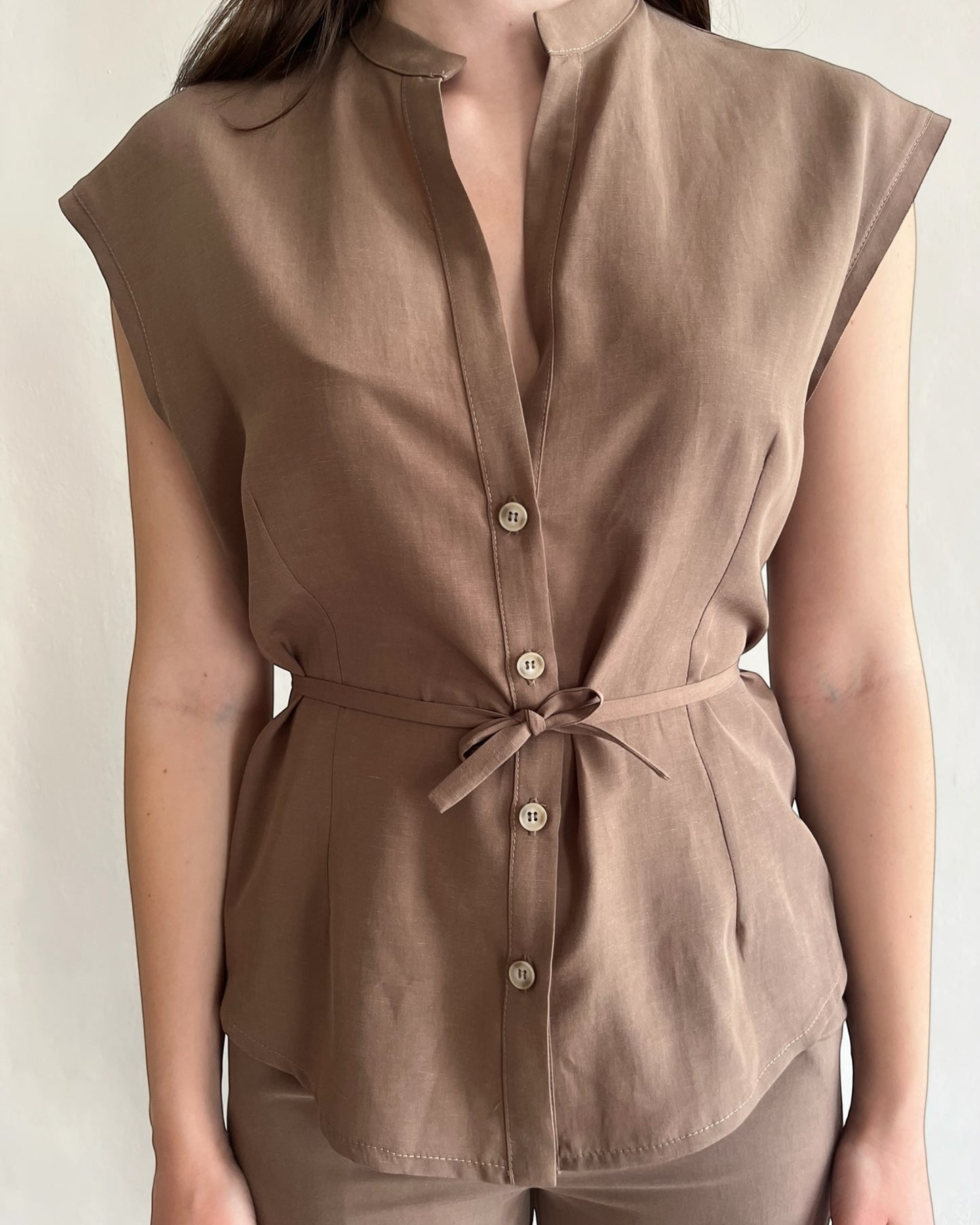 Camicia coreana smanicata SILVY art. SP9MR54 ANGELA DAVIS