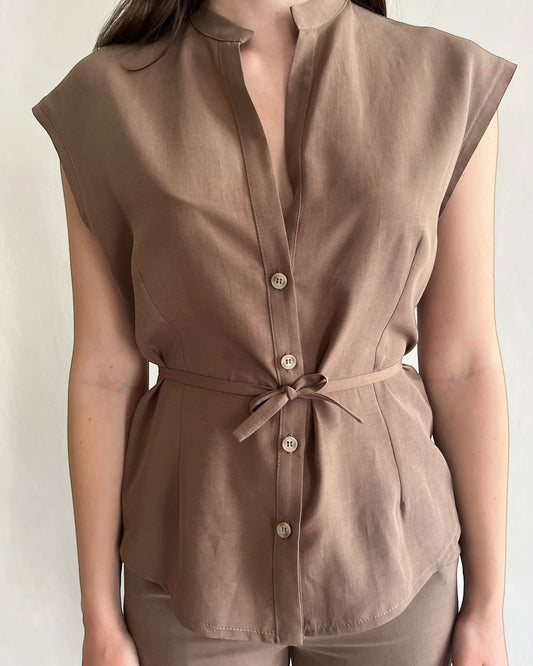 Camicia coreana smanicata SILVY art. SP9MR54 ANGELA DAVIS