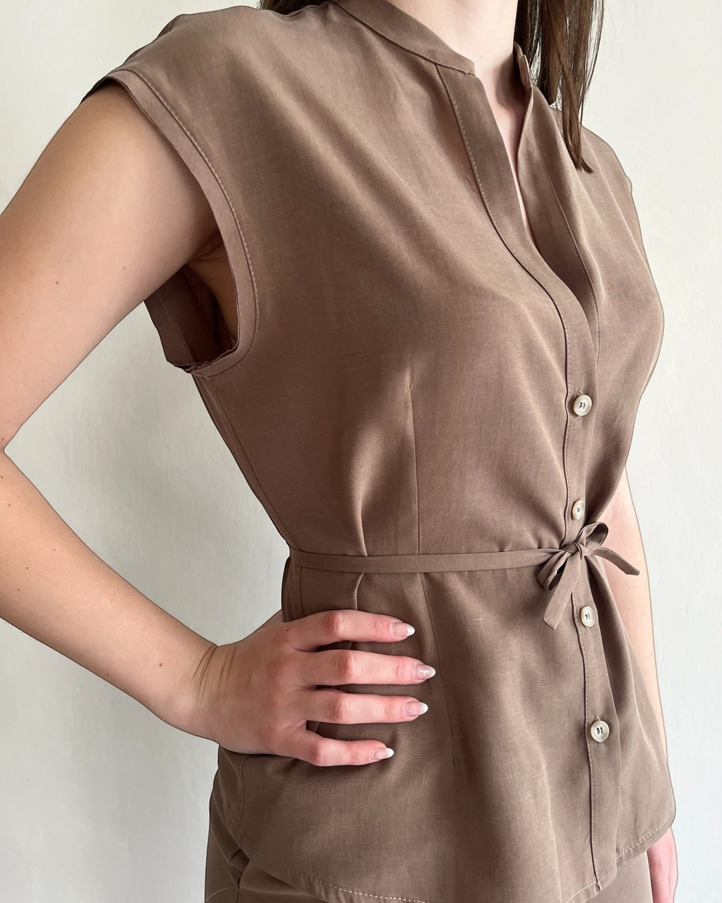 Camicia coreana smanicata SILVY art. SP9MR54 ANGELA DAVIS