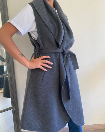 Cappotto lungo smanicato art. TF0056 VICOLO