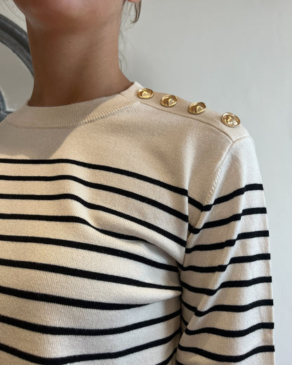 Maglia righe con bottoni oro SHEIS