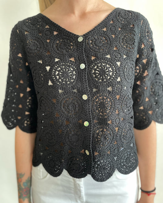 Maglia crochet con bottoni art. DS5546 SHEI’s