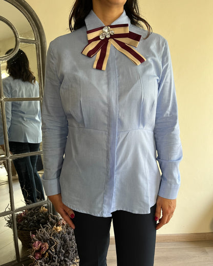 Camicia sfiancata con fiocco art. C881Y040A DIXIE