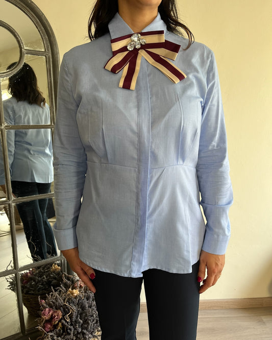 Camicia sfiancata con fiocco art. C881Y040A DIXIE