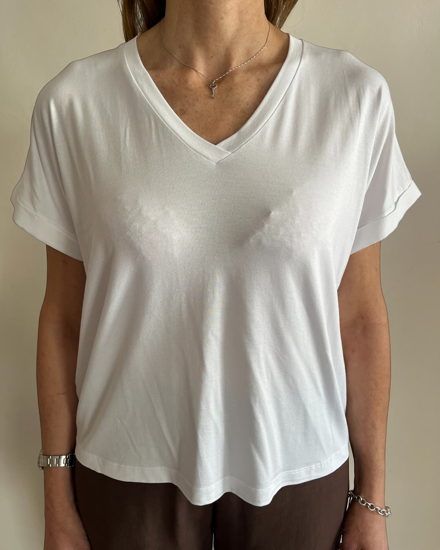 T-shirt combinata scollo V art. S7XBF MENDLER SANDRO FERRONE