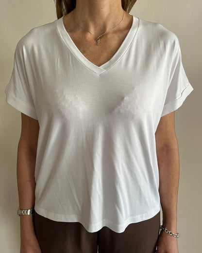 T-shirt combinata scollo V art. S7XBF MENDLER SANDRO FERRONE