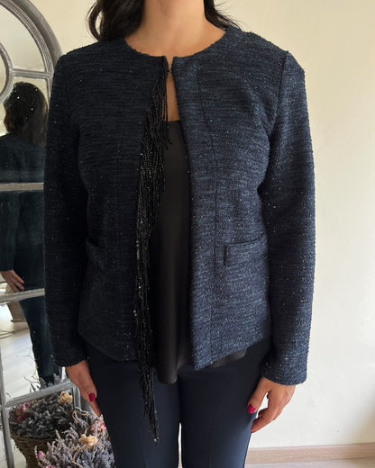 Giacca in stuoia con frange art. L24YBF CARDO LOLA by Sandro FERRONE