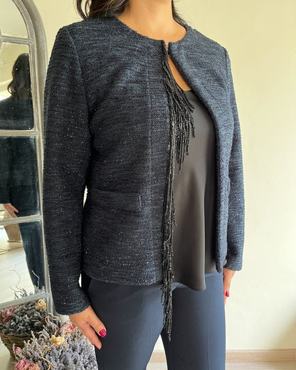 Giacca in stuoia con frange art. L24YBF CARDO LOLA by Sandro FERRONE