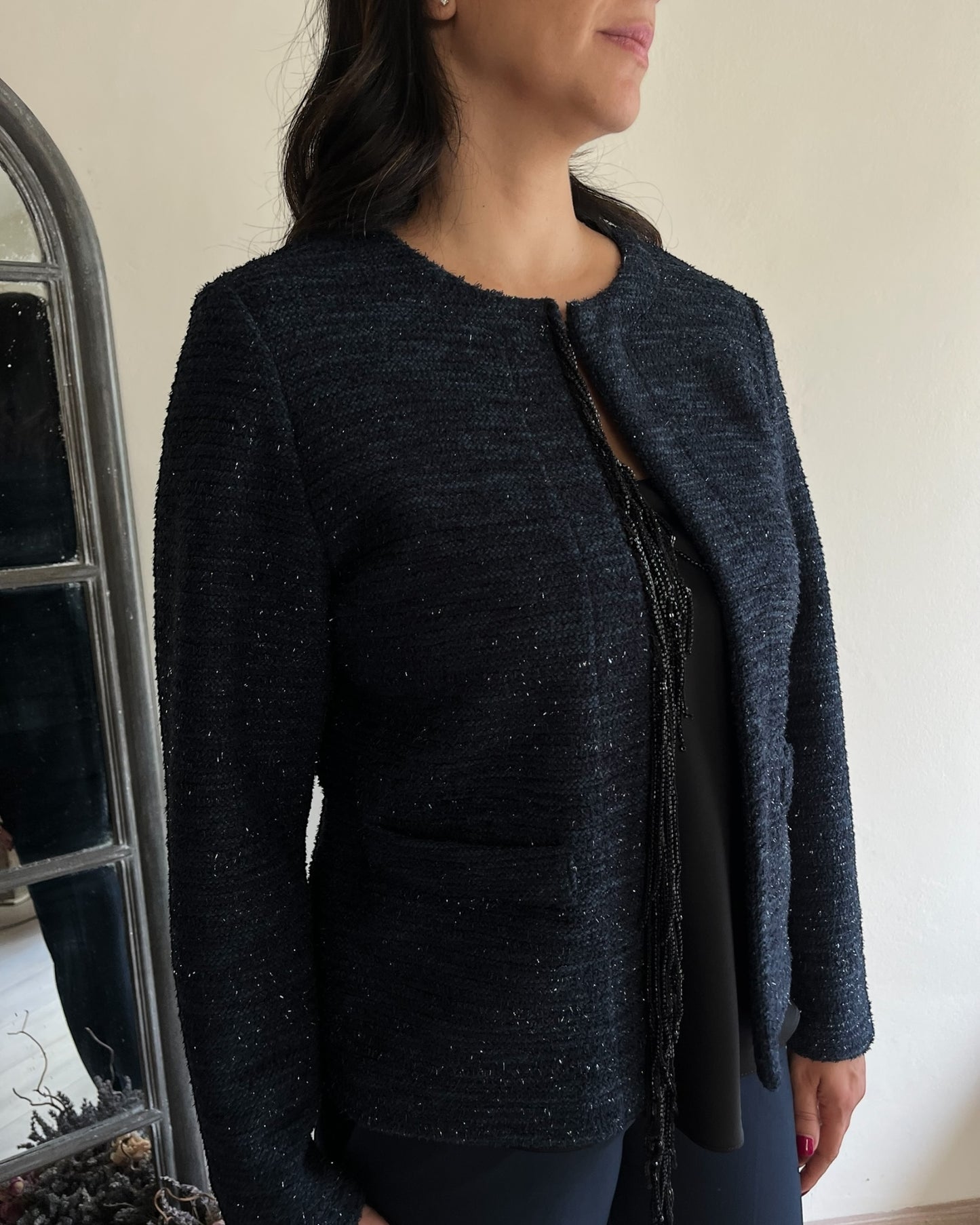 Giacca in stuoia con frange art. L24YBF CARDO LOLA by Sandro FERRONE