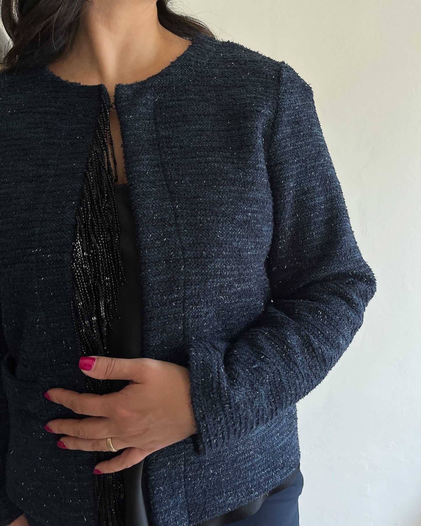 Giacca in stuoia con frange art. L24YBF CARDO LOLA by Sandro FERRONE