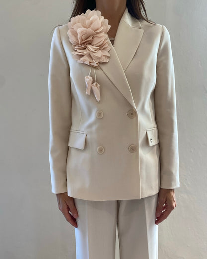Tailleur con giacca doppiopetto e pantalone ampio art. N493UNOCCI PLEASE