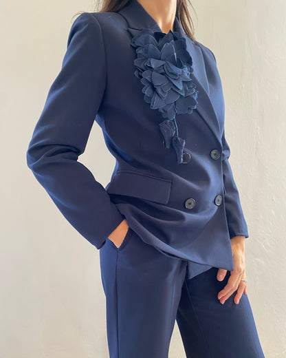 Tailleur con giacca doppiopetto e pantalone ampio art. N493UNOCCI PLEASE