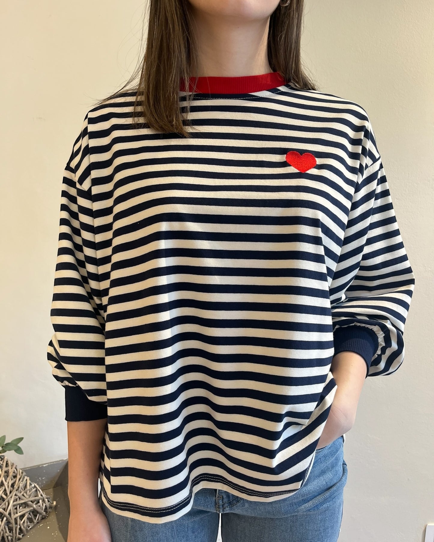 Maglia righe cuore rosso art. 13492 CHEAP&CHIC