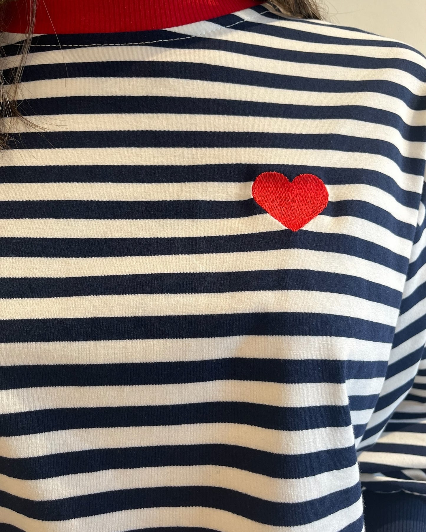 Maglia righe cuore rosso art. 13492 CHEAP&CHIC