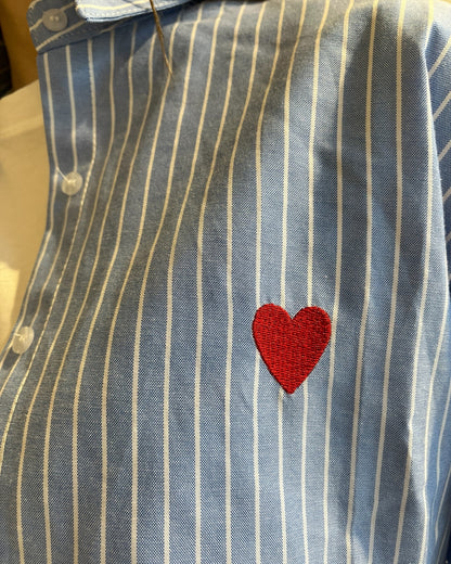 Camicia righe cuore rosso art. AI2463 CHEAP&CHIC