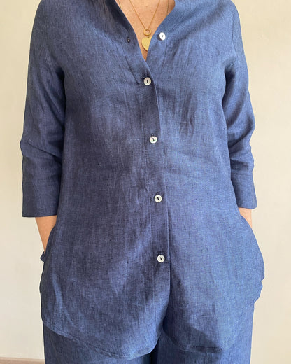 Camicia in lino manica 3/4 art. Giulia CENTO LINO