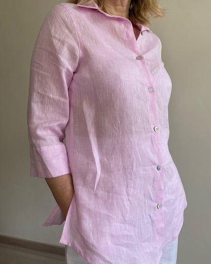 Camicia in lino manica 3/4 art. Giulia CENTO LINO