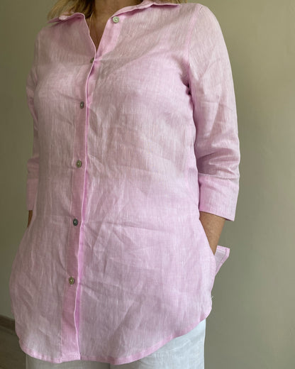Camicia in lino manica 3/4 art. Giulia CENTO LINO