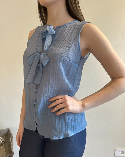 Camicia smanicata con fiocchi davanti art. S22XBF LEJANO Sandro FERRONE