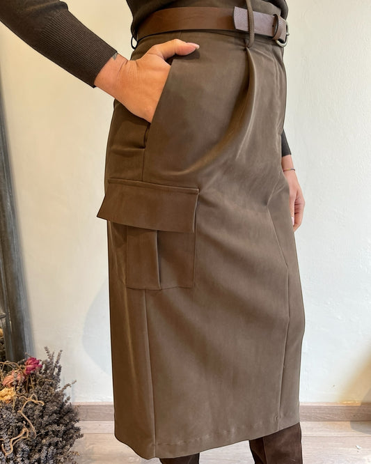Gonna casimira con pences e tasche art. AI25-6044 TENSIONE IN