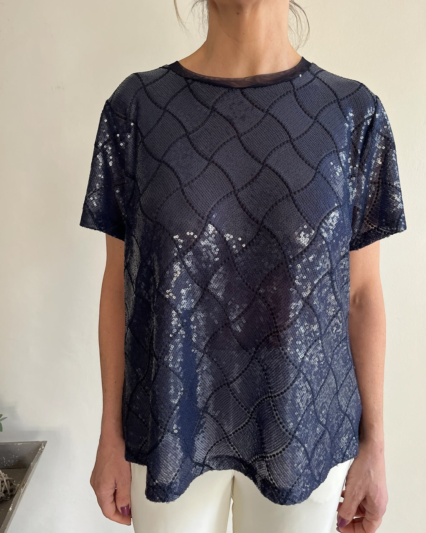 T-shirt in paillettes con motivo di rombi art. L18XBF ROSY Lola by Sandro FERRONE