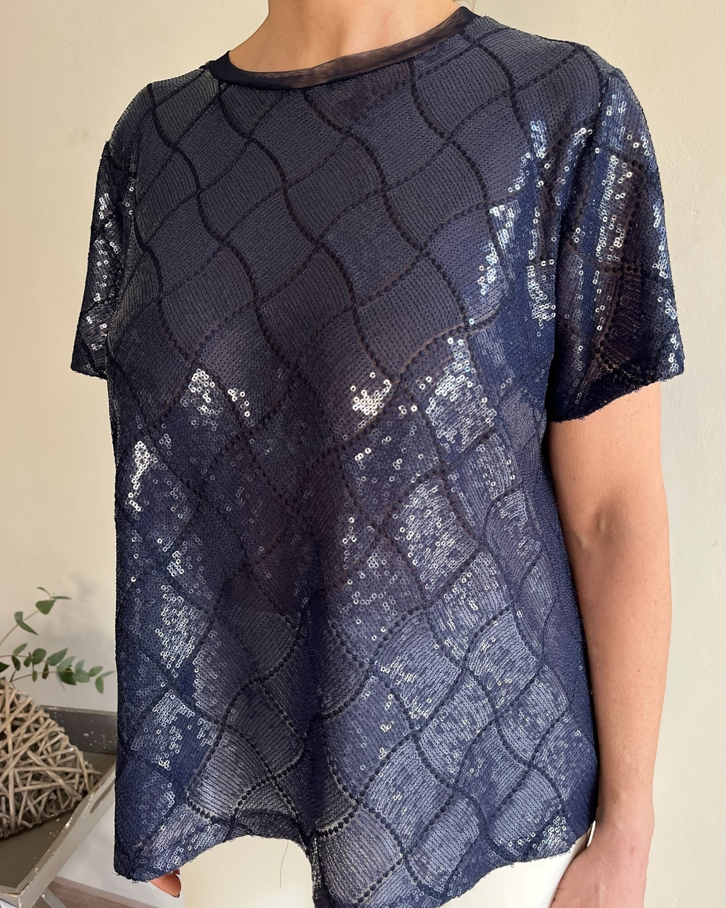 T-shirt in paillettes con motivo di rombi art. L18XBF ROSY Lola by Sandro FERRONE