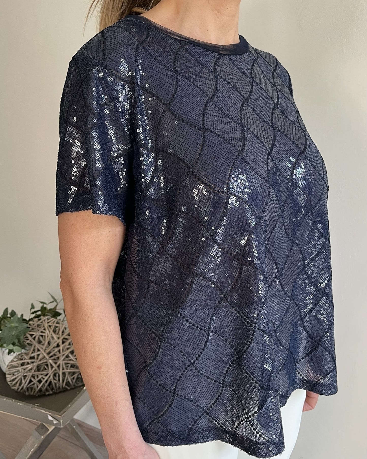 T-shirt in paillettes con motivo di rombi art. L18XBF ROSY Lola by Sandro FERRONE