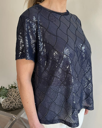 T-shirt in paillettes con motivo di rombi art. L18XBF ROSY Lola by Sandro FERRONE