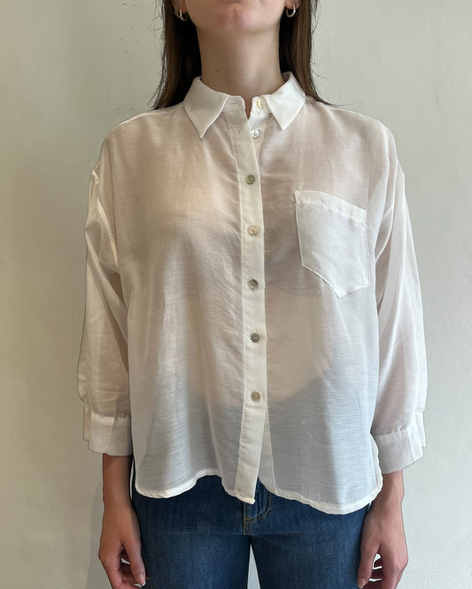 Camicia fluida in cotone e seta art.S26CH14 TENSIONE IN