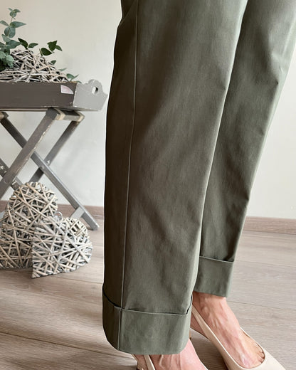 Pantalone basic cropped con risvolto art. L12XBF LOGICA Lola by Sandro FERRONE