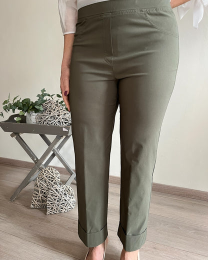 Pantalone basic cropped con risvolto art. L12XBF LOGICA Lola by Sandro FERRONE