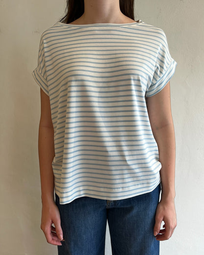 T-shirt a righe in viscosa art.UAB0410 VICOLO