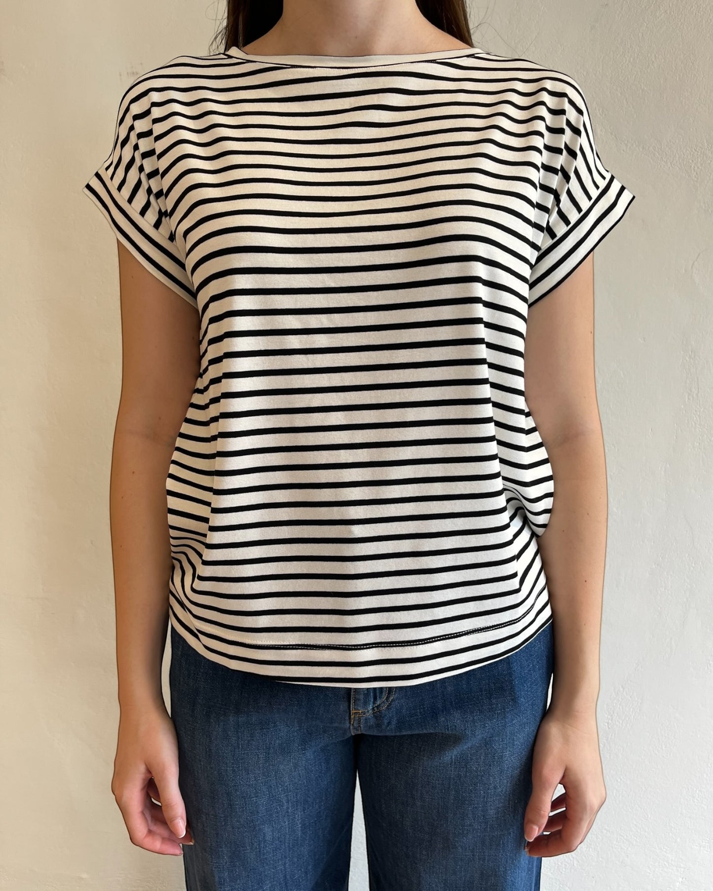 T-shirt a righe in viscosa art.UAB0410 VICOLO