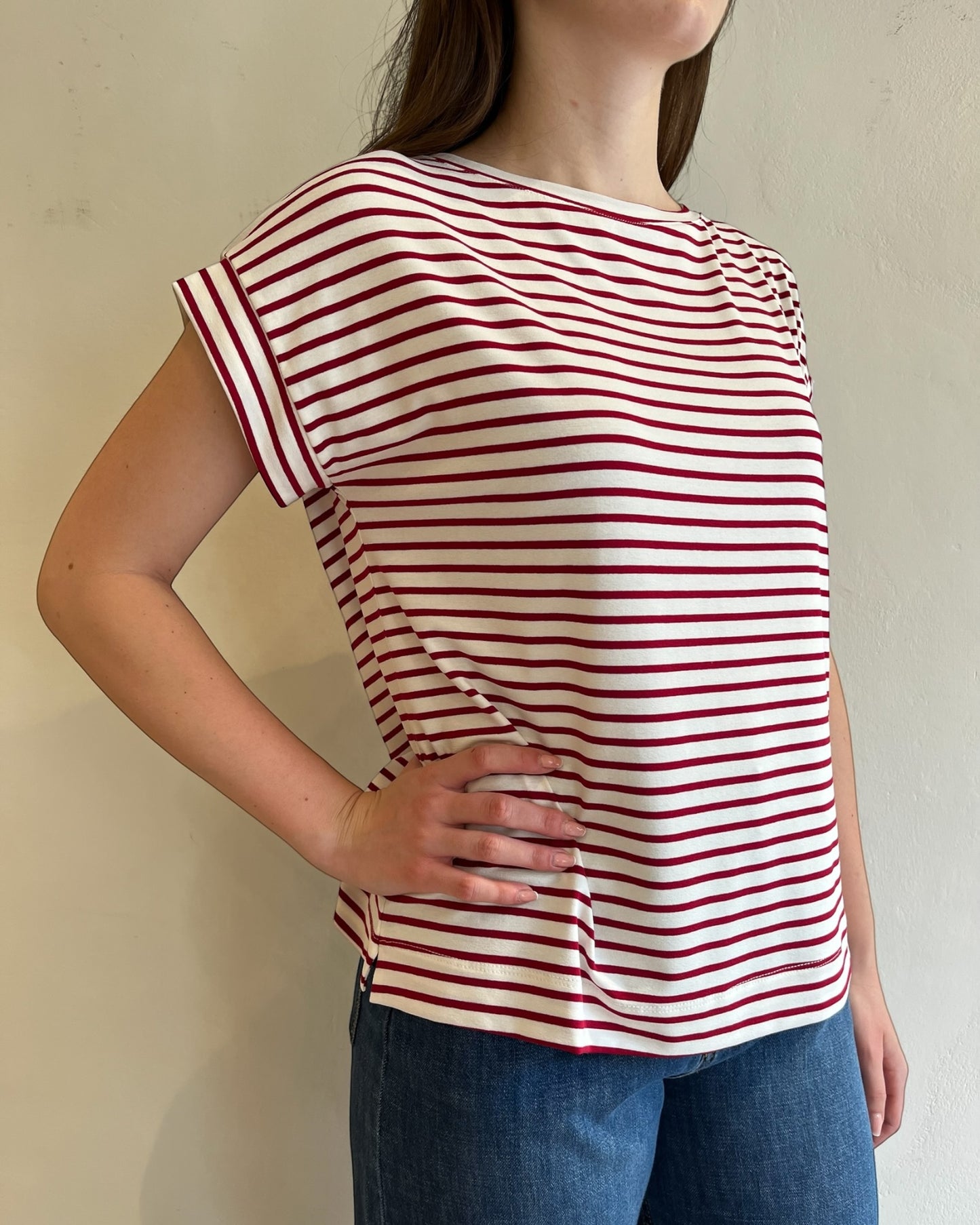 T-shirt a righe in viscosa art.UAB0410 VICOLO