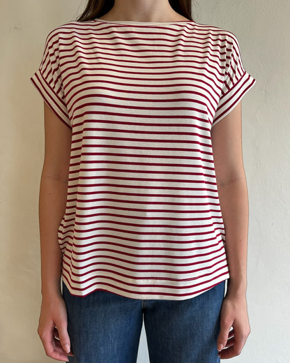 T-shirt a righe in viscosa art.UAB0410 VICOLO