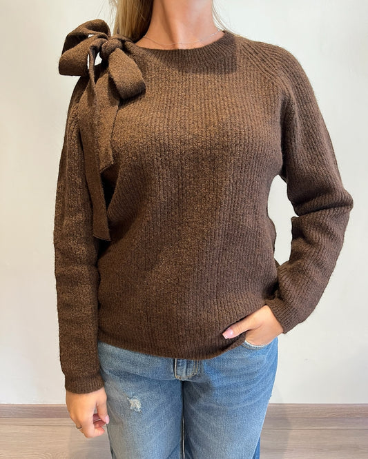 Maglia fiocco su collo art. 77254F VICOLO