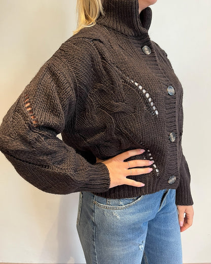 Cardigan lavorato con bottoni art. 33046F VICOLO
