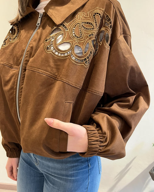 Giacca scamosciata crop art. TAB0884 VICOLO