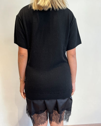 Maglia lunga con raso e pizzo art. 22195F VICOLO