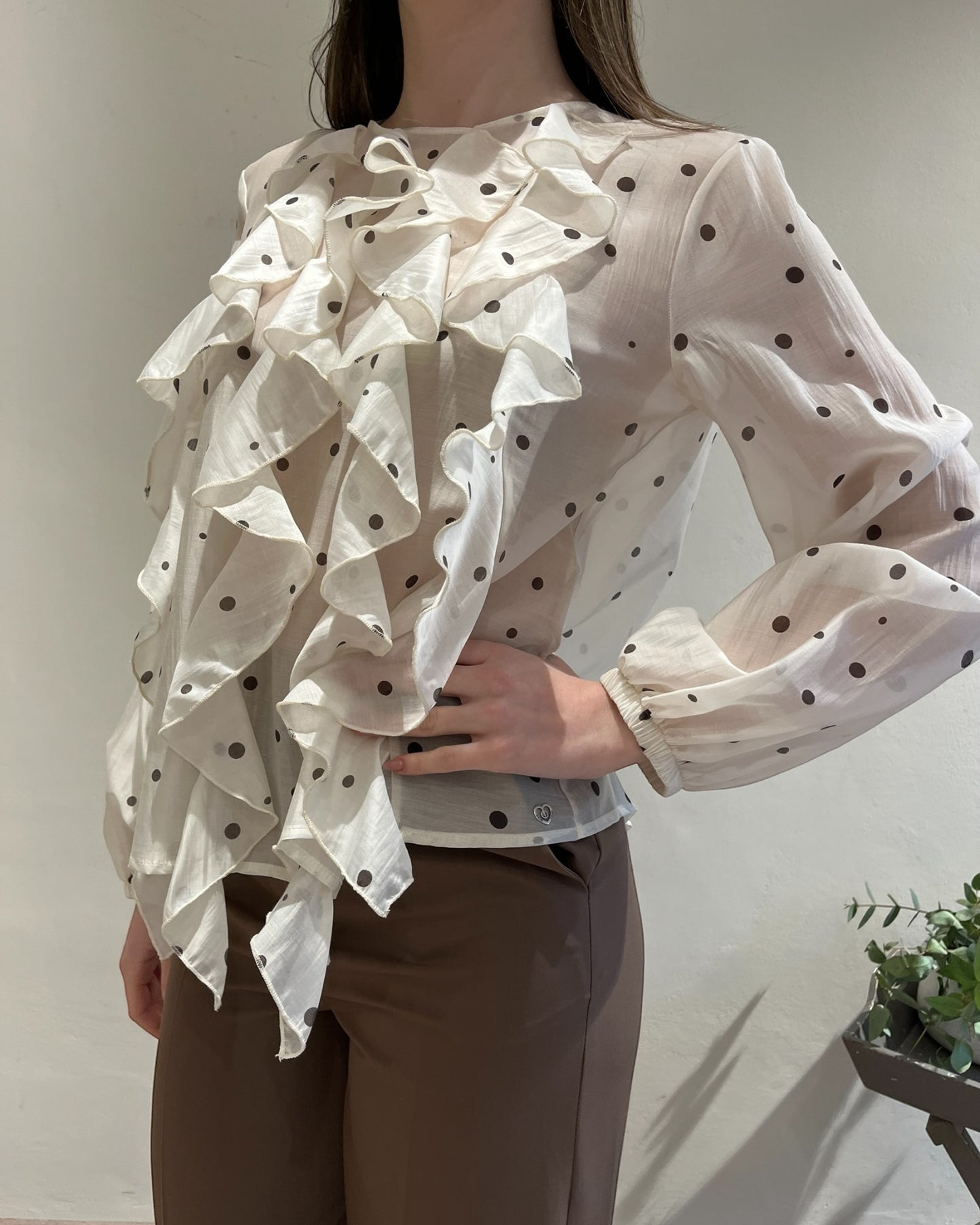 Blusa pois e volant art. C1MQEDY000 PLEASE
