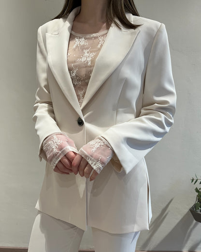 Tailleur giacca spacchi + pantalone palazzo IMPERIAL