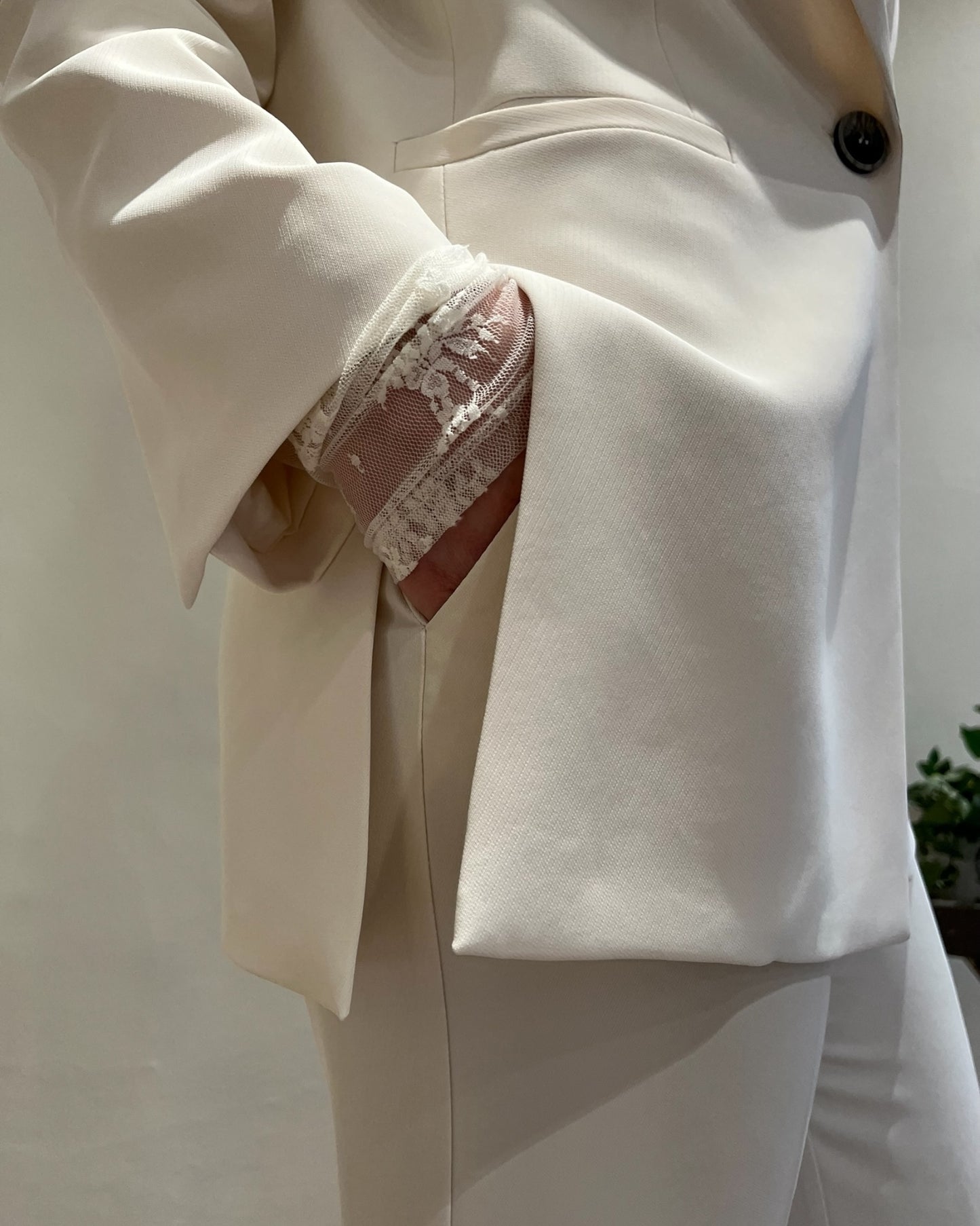 Tailleur giacca spacchi + pantalone palazzo IMPERIAL