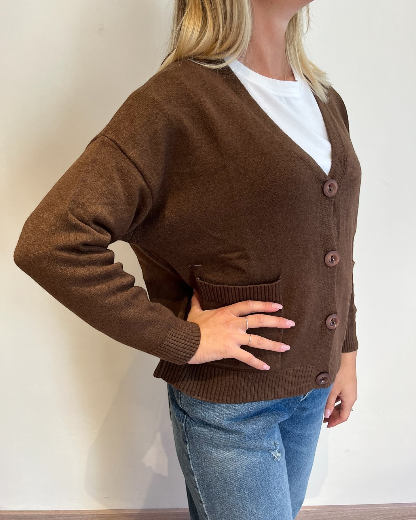 Cardigan bottoni e tasche art. AL0568 CHEAP&CHIC