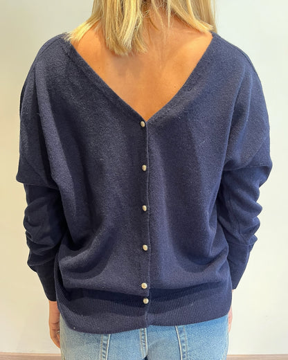 Maglia doppio scollo V con bottoni dietro art. I25/WL544 MOTEL