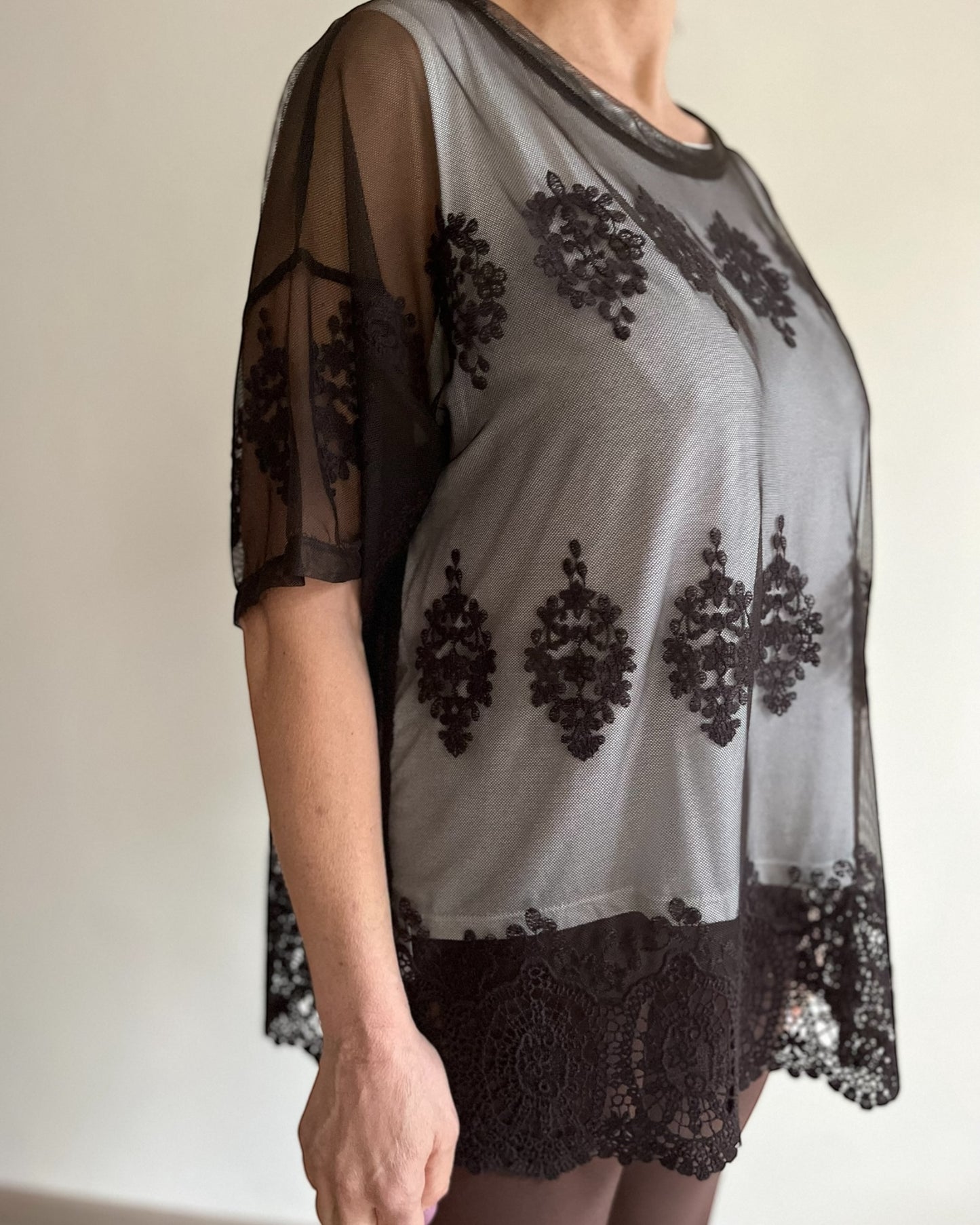 Maglia pizzo con top art. P26LU001 DEJAVU
